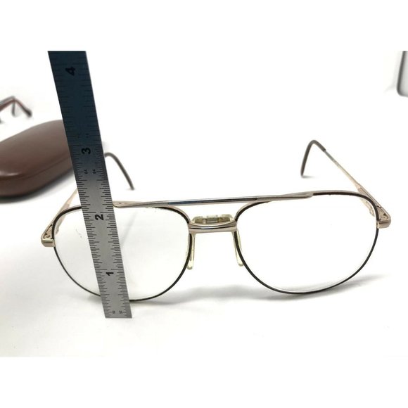 Vintage Viva Eyeglasses MOD1017 BRD 57[]18 140 Eyeglass Gold Brown Aviator Frame - Picture 11 of 12